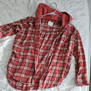 American Eagle Outfitters Red Plaid Button Down Shirt
